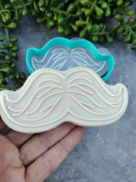 Moustache Cookie Cutter and Fondant Raised Stamp Movember Mo Fathers Day