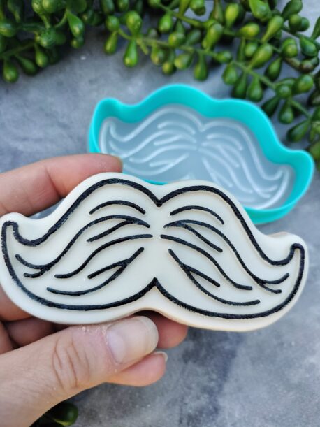 Moustache Cookie Cutter and Fondant Raised Stamp Movember Mo Fathers Day