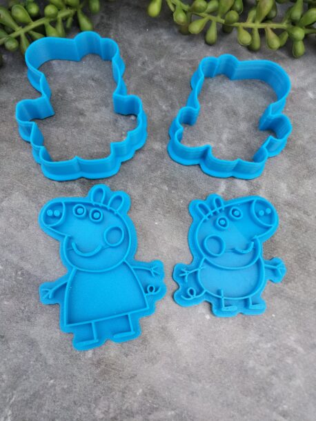 Peppa Pig and George Pig Embosser Imprint Stamp and Cookie Cutter