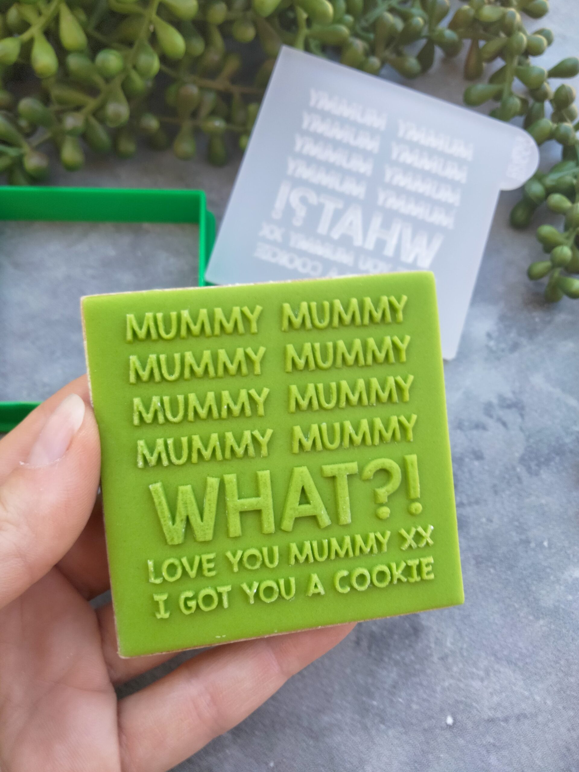 Mummy x 8 What?! Love you mummy xx I got you a cookie” Cookie Cutter and  Fondant Cookie Stamp with Raised Detail | Cookie Stamp Co