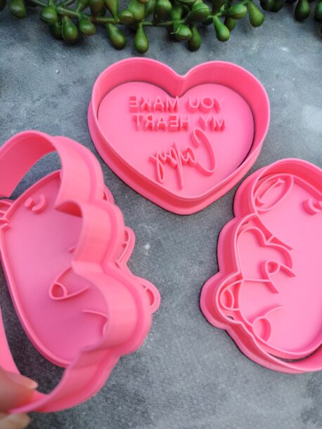 Capybara Cookie Cutter and Fondant Stamp Embosser Set Valentines Day Birthday Love Heart Hug Pun