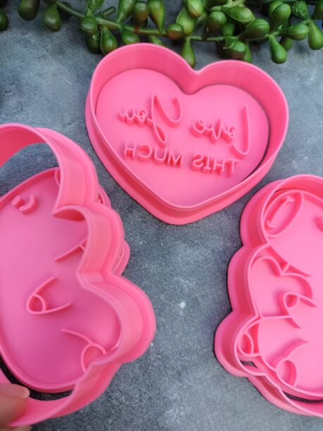 Capybara Cookie Cutter and Fondant Stamp Embosser Set Valentines Day Birthday Love Heart Hug Pun