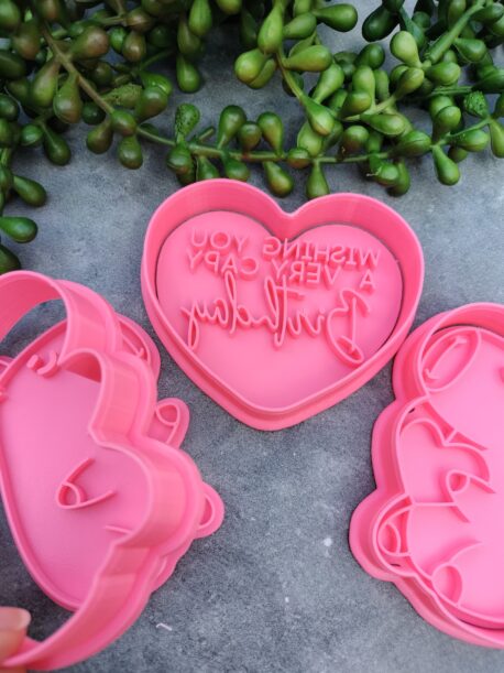 Capybara Cookie Cutter and Fondant Stamp Embosser Set Valentines Day Birthday Love Heart Hug Pun