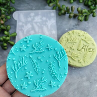 Coral / Seaweed Pattern Fondant Cookie Stamp with Raised Detail