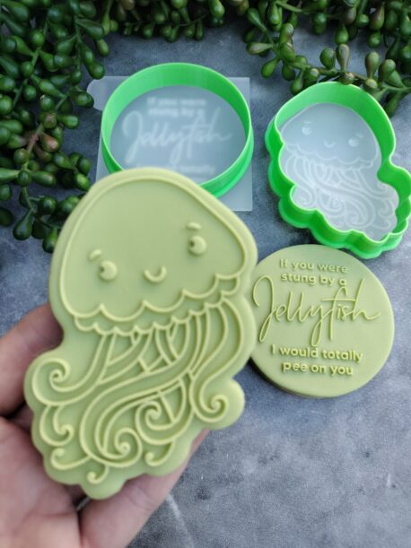 If you were stung by a Jellyfish I would totally pee on you Cookie Stamp Set with Raised Detail Valentines Love