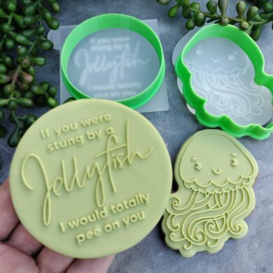 If you were stung by a Jellyfish I would totally pee on you Cookie Stamp Set with Raised Detail Valentines Love