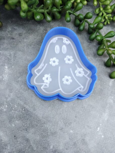 Ghost with Daisy Raised Stamp and Cookie Cutter Set Halloween Daisies