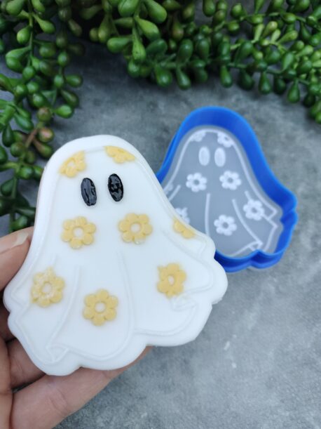 Ghost with Daisy Raised Stamp and Cookie Cutter Set Halloween Daisies