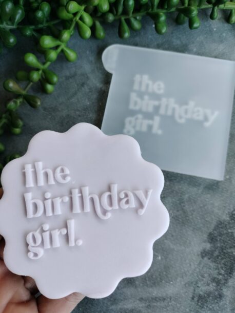 The Birthday Girl Fondant Cookie Stamp with Raised Detail